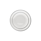 8 In. Classic White Plates Black Rim | 10 Count